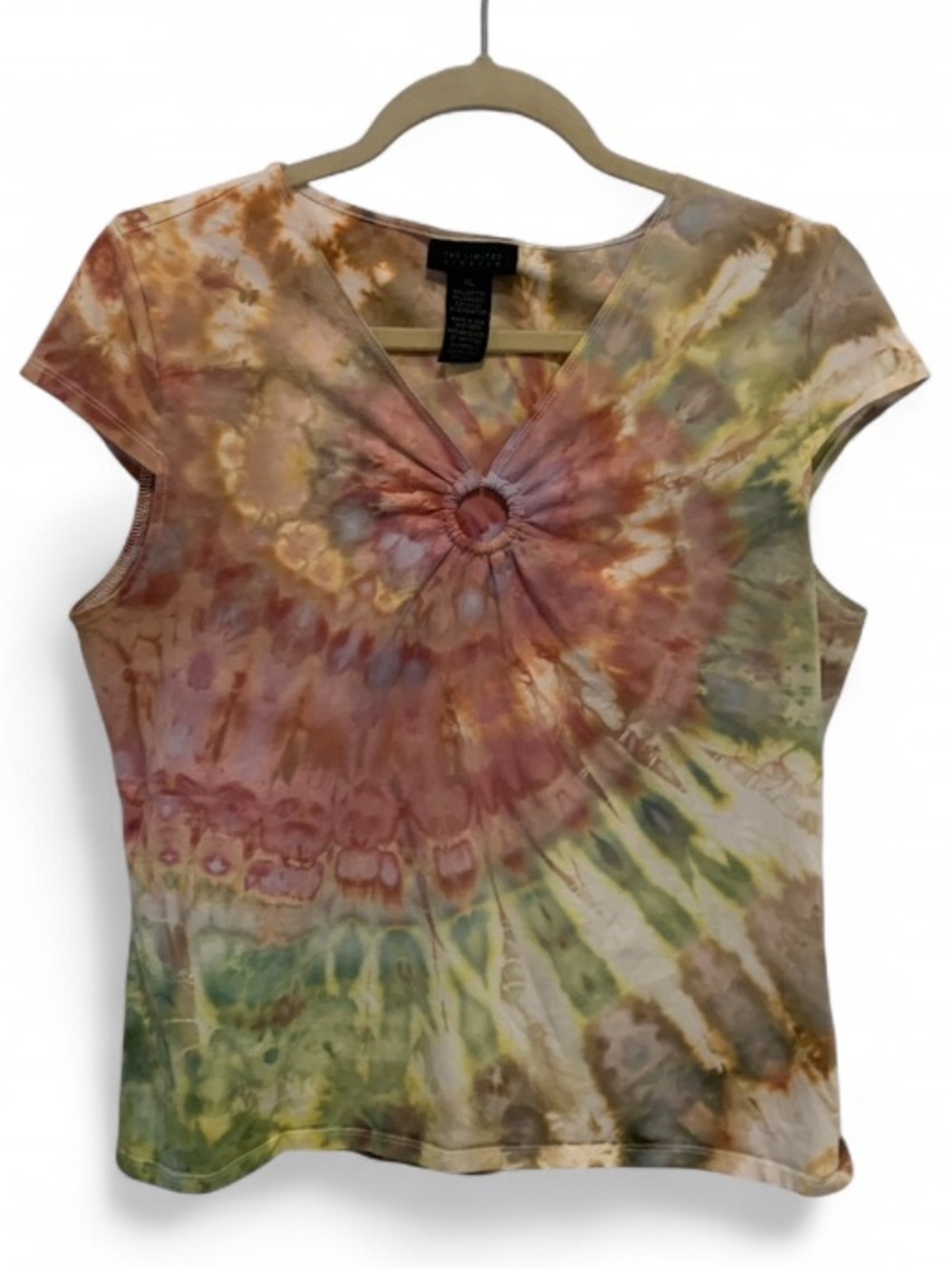 Y2K The Limited Tie-Dye Cap Sleeve Top with Ring Detail